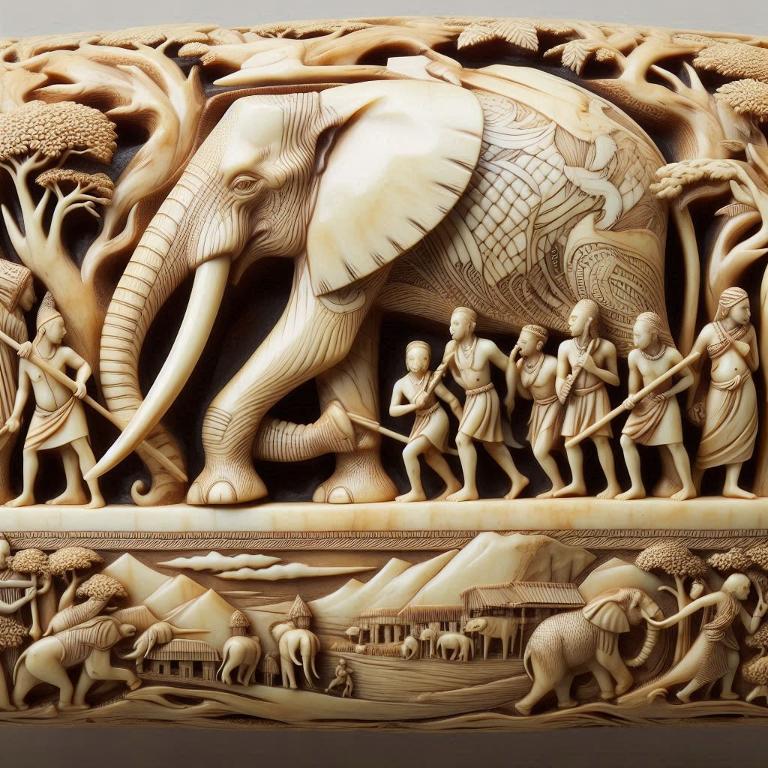 Défense d'éléphant aux guerriers