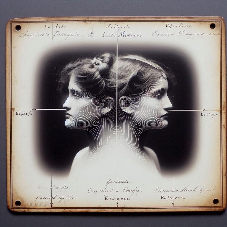 Tirage photographique gélatno-bromure représentant une fiche anthropométrique d'un femme, visage (profil)